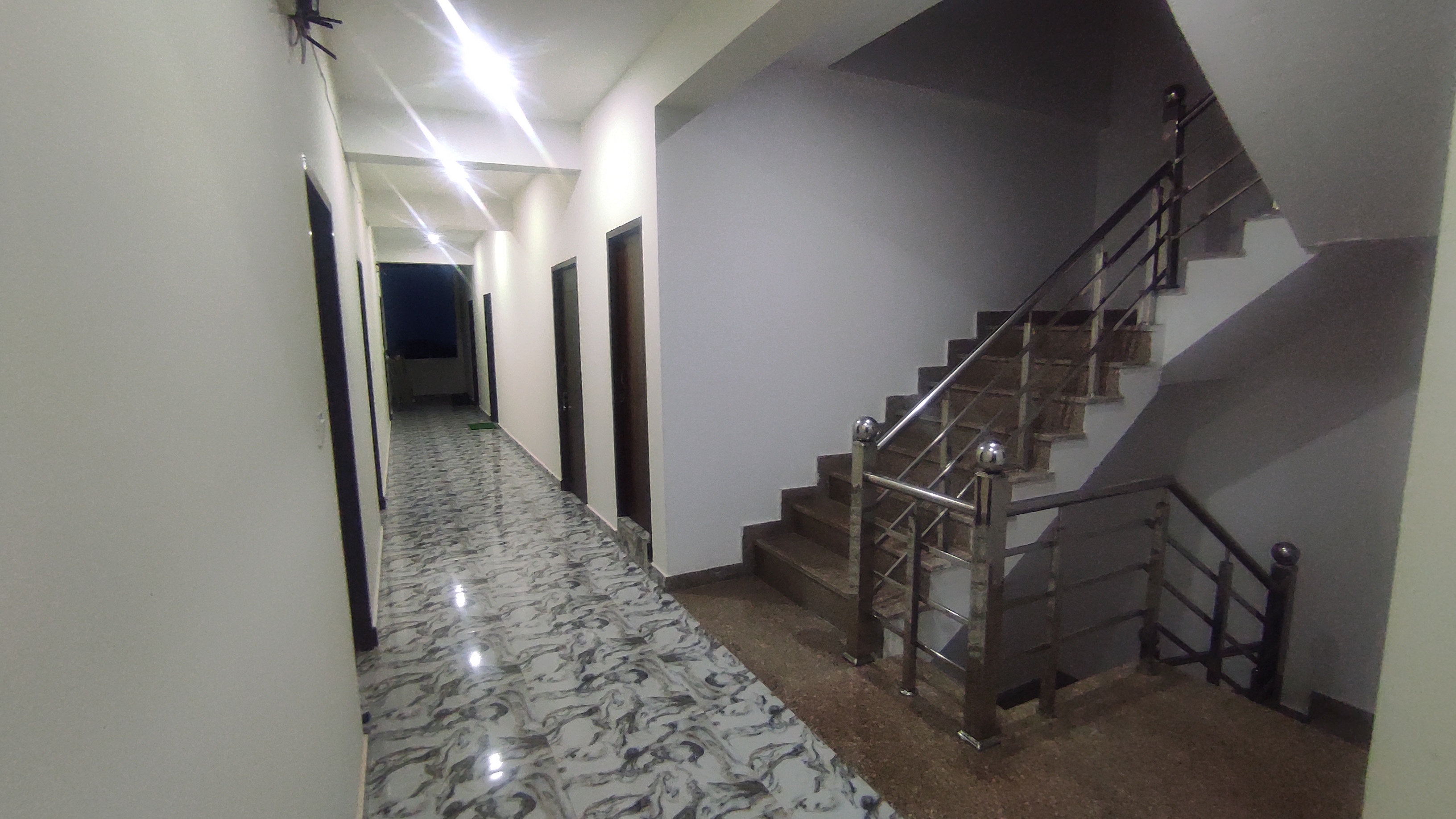 Well-lit common corridor